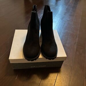 Sun + Stone Black Ankle Boots
